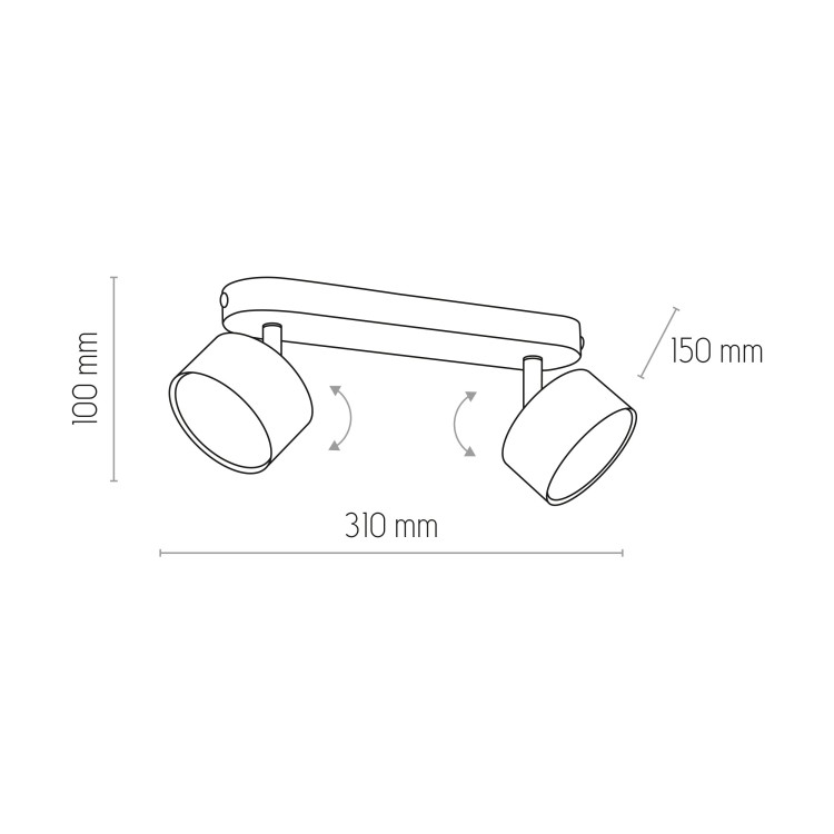 CLARK WHITE Lampa sufitowa 2 3395 TK Lighting Biały Biały