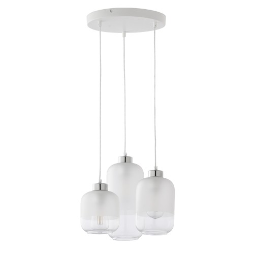 MARCO SILVER Lampa wisząca 3 PŁ 3357 TK Lighting Biały Transparentny, Biały