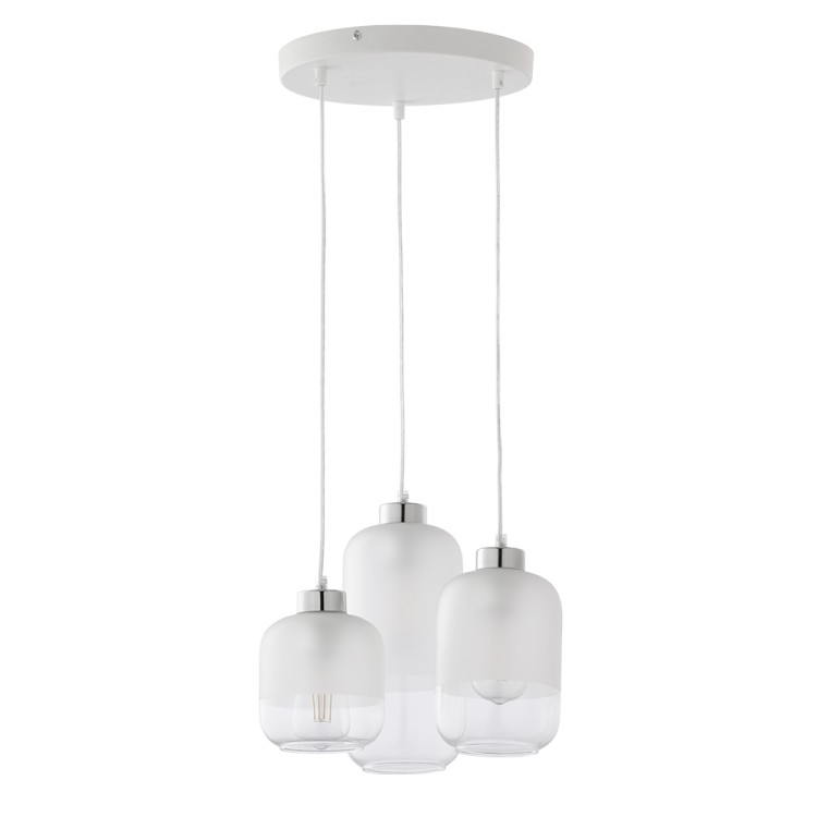 MARCO SILVER Lampa wisząca 3 PŁ 3357 TK Lighting Biały Transparentny, Biały