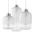 MARCO SILVER Lampa wisząca 3 PŁ 3357 TK Lighting Biały Transparentny, Biały
