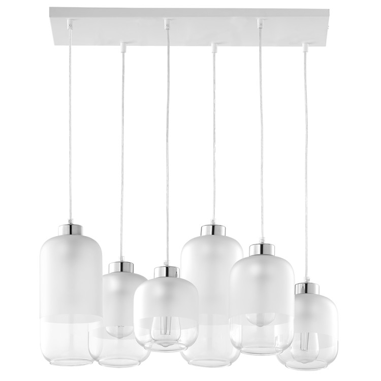 MARCO SILVER Lampa wisząca 6 PŁ 3359 TK Lighting Biały Transparentny, Biały