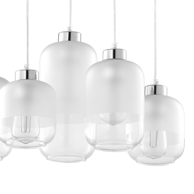 MARCO SILVER Lampa wisząca 6 PŁ 3359 TK Lighting Biały Transparentny, Biały