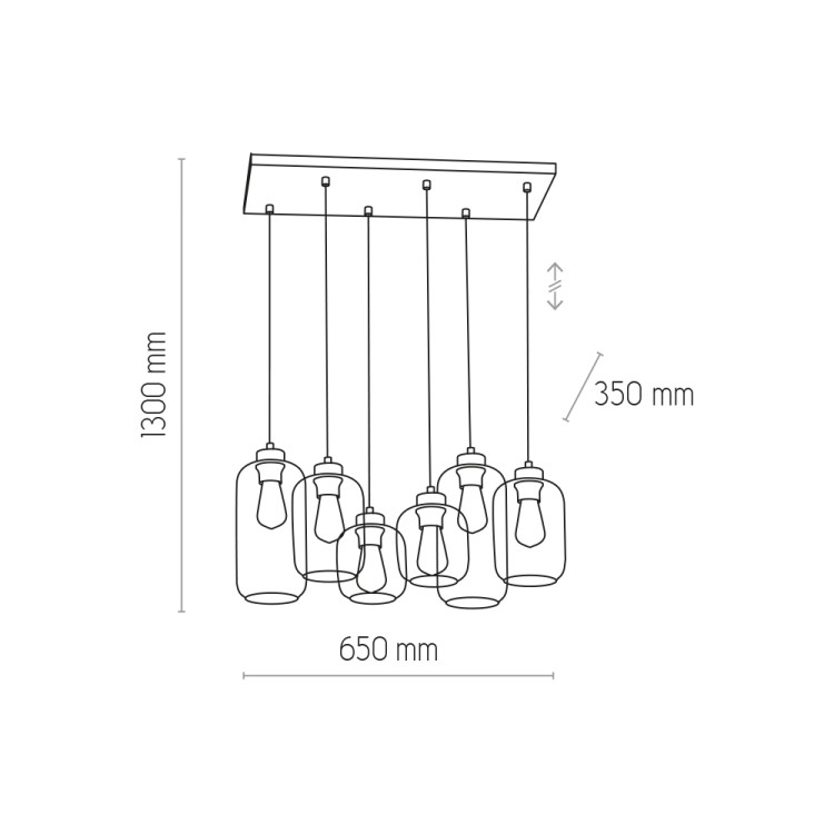 MARCO SILVER Lampa wisząca 6 PŁ 3359 TK Lighting Biały Transparentny, Biały