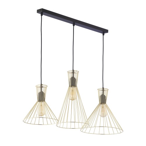 SAHARA Lampa wisząca 3 Listwa 3352 TK Lighting Złoty, Czarny Złoty