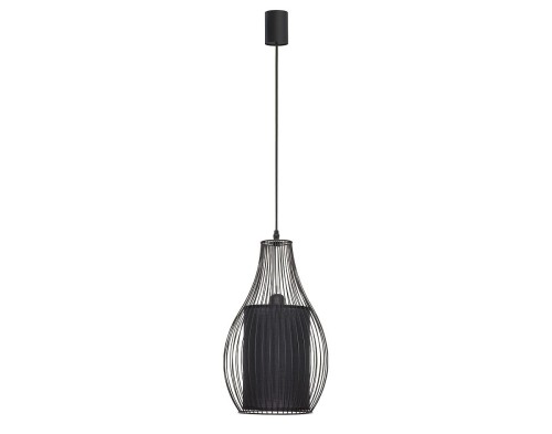 Lampa sufitowa wisząca Industrialna Loft CAMILLA BLACK 4610 NOWODVORSKI Lighting E27 oświetleniowa żyrandol nowoczesny metal tkanina do Kuchni Jadalni nad stół blat wyspę czarny czarna zwis Inspiracje Premium