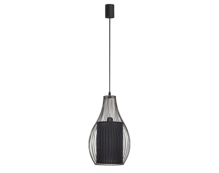 Lampa sufitowa wisząca Industrialna Loft CAMILLA BLACK 4610 NOWODVORSKI Lighting E27 oświetleniowa żyrandol nowoczesny metal tkanina do Kuchni Jadalni nad stół blat wyspę czarny czarna zwis Inspiracje Premium