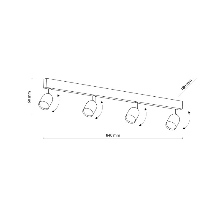 TOP WHITE Lampa sufitowa 4 PŁ 1024 TK Lighting Biały