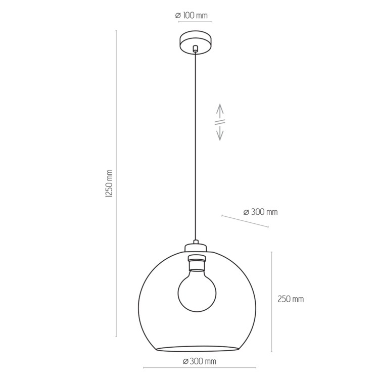 CUBUS TRANSPARENTNY Lampa wisząca 1 2742 TK Lighting Złoty Transparentny