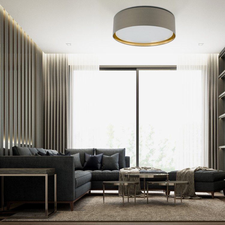 BILBAO BEIGE/GOLD Lampa sufitowa 4 600 4399 TK Lighting Biały Złoty, Beżowy, Biały