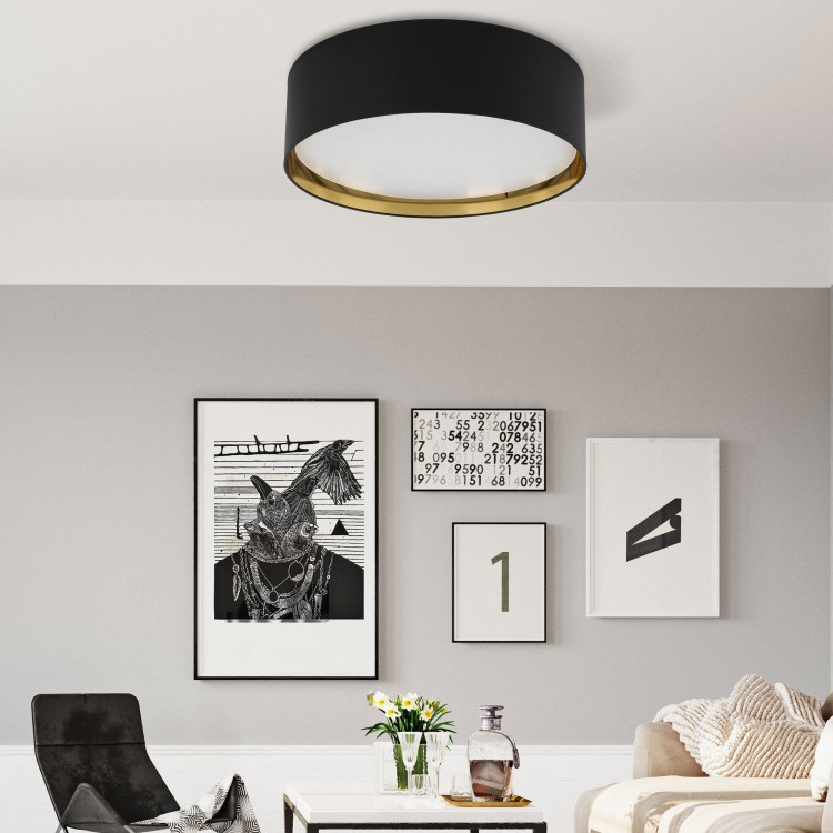 BILBAO BLACK/GOLD Lampa sufitowa 4 600 3432 TK Lighting Biały Złoty, Czarny, Biały