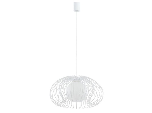 Lampa sufitowa wisząca Industrialna Loft MERSEY WHITE 5295 NOWODVORSKI Lighting E27 oświetleniowa druciana żyrandol nowoczesny metal szkło do Kuchni Jadalni nad stół blat wyspę biały biała zwis Inspiracje Premium