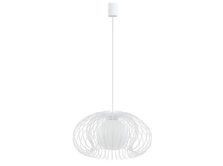 Lampa sufitowa wisząca Industrialna Loft MERSEY WHITE 5295 NOWODVORSKI Lighting E27 oświetleniowa druciana żyrandol nowoczesny metal szkło do Kuchni Jadalni nad stół blat wyspę biały biała zwis Inspiracje Premium