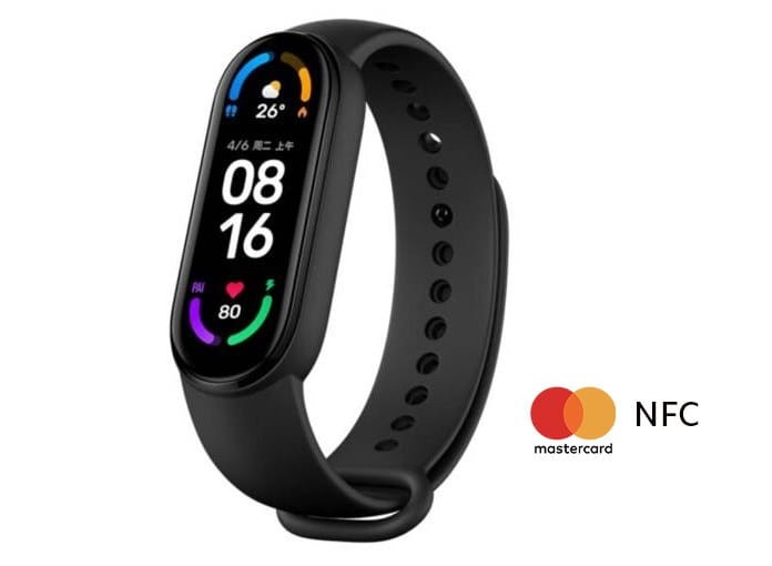Xiaomi Mi Smart Band 6 NFC Opaska Inteligentna Płatności Zbliżeniowe Redmi Czarna