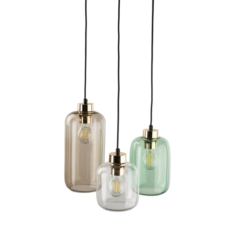 MARCO GREEN Lampa wisząca 3  Koło 3325 TK Lighting Złoty, Czarny Transparentny, Zielony, Brązowy