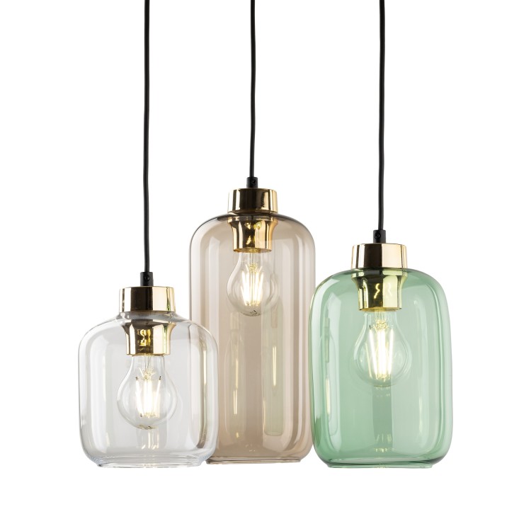 MARCO GREEN Lampa wisząca 3  Koło 3325 TK Lighting Złoty, Czarny Transparentny, Zielony, Brązowy