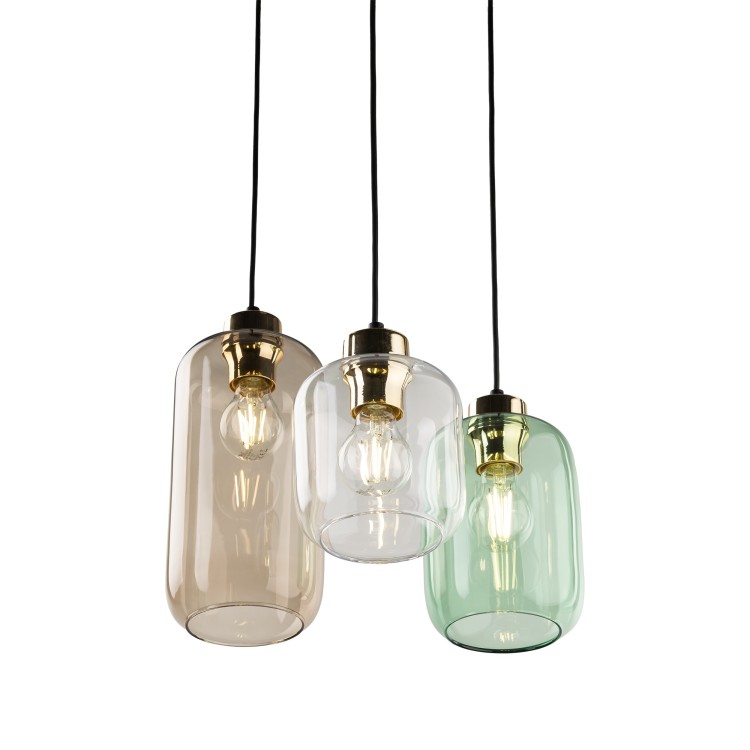 MARCO GREEN Lampa wisząca 3  Koło 3325 TK Lighting Złoty, Czarny Transparentny, Zielony, Brązowy