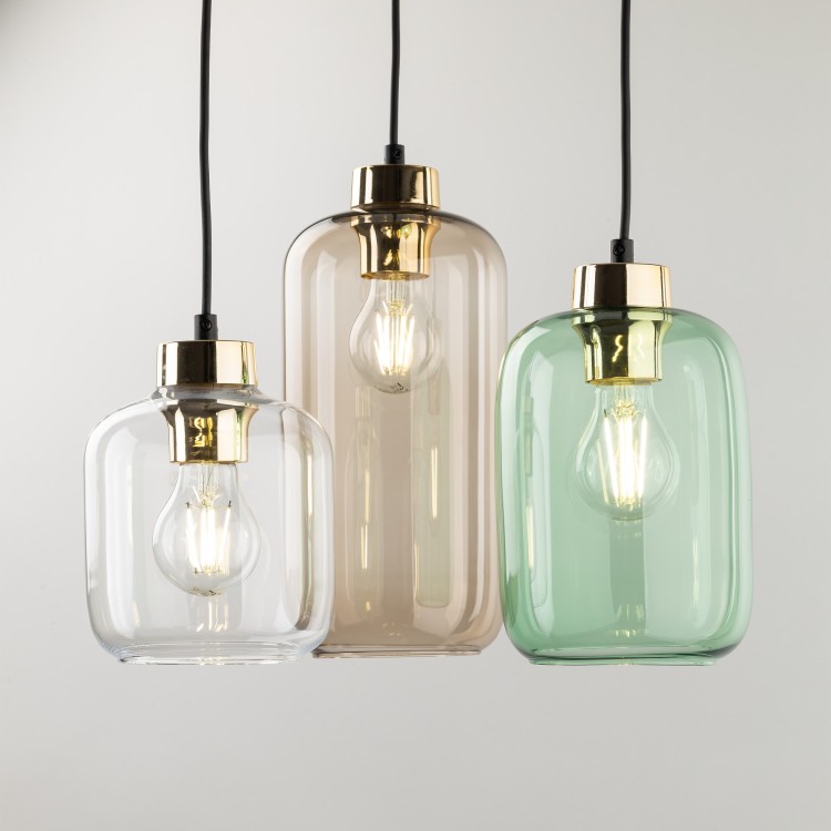 MARCO GREEN Lampa wisząca 3  Koło 3325 TK Lighting Złoty, Czarny Transparentny, Zielony, Brązowy