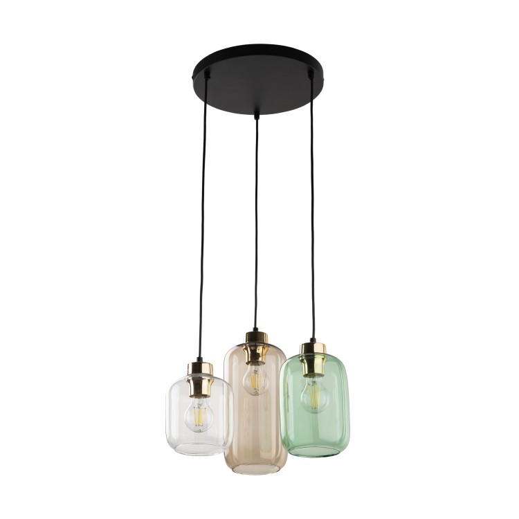 MARCO GREEN Lampa wisząca 3  Koło 3325 TK Lighting Złoty, Czarny Transparentny, Zielony, Brązowy