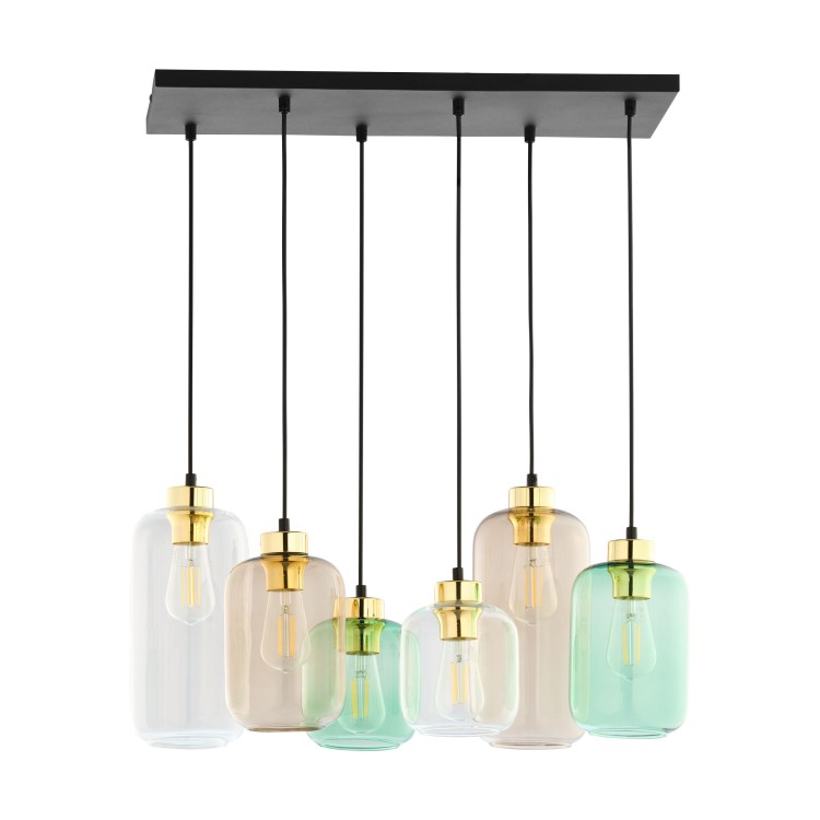 MARCO GREEN Lampa wisząca 6 3328 TK Lighting Złoty, Czarny Transparentny, Zielony, Brązowy