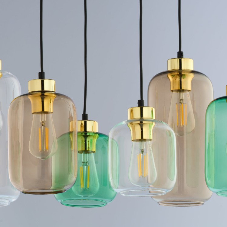 MARCO GREEN Lampa wisząca 6 3328 TK Lighting Złoty, Czarny Transparentny, Zielony, Brązowy