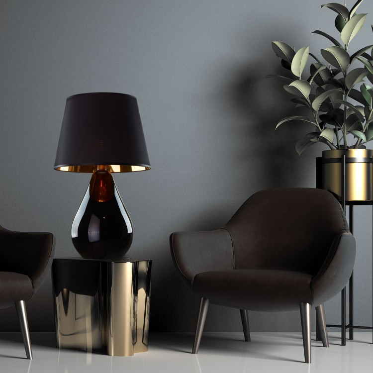 LACRIMA BLACK/GOLD Lampka nocna 1 5454 TK Lighting Czarny Złoty, Czarny