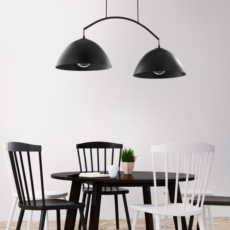 FARO BLACK Lampa wisząca 2 6008 TK Lighting Czarny Czarny