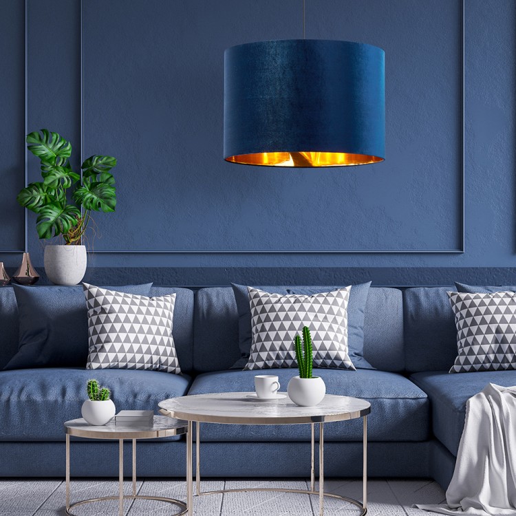 TERCINO BLUE Lampa wisząca 1 380 6172 TK Lighting Czarny Złoty, Granatowy