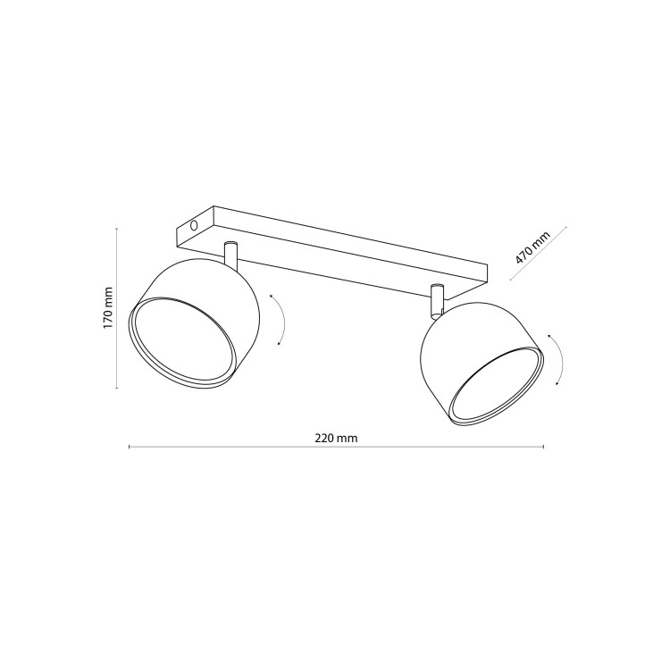 ALTEA BLACK Lampa sufitowa 2 + Żarówki 6518 TK Lighting Czarny Czarny