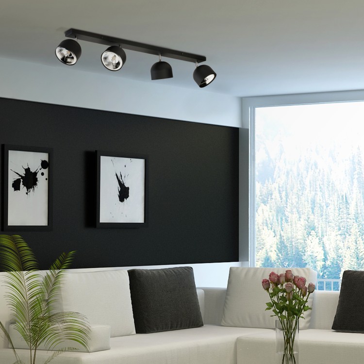 ALTEA BLACK Lampa sufitowa 4 + Żarówki 6521 TK Lighting Czarny Czarny