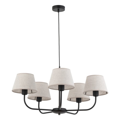 CHICAGO LINEN Lampa wisząca 5 3989 TK Lighting Czarny Len