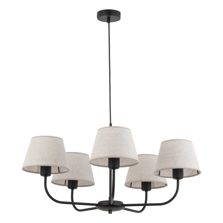 CHICAGO LINEN Lampa wisząca 5 3989 TK Lighting Czarny Len