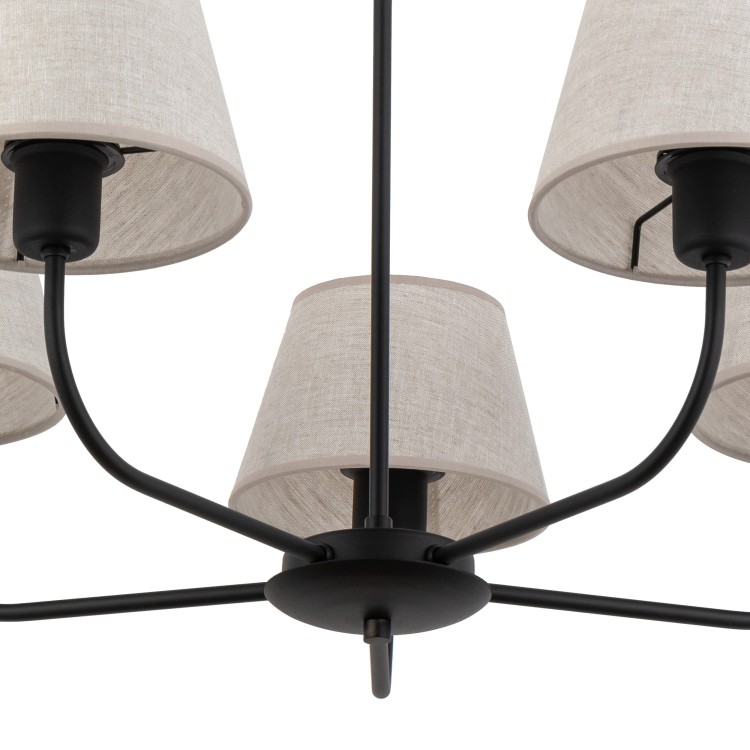 CHICAGO LINEN Lampa wisząca 5 3989 TK Lighting Czarny Len