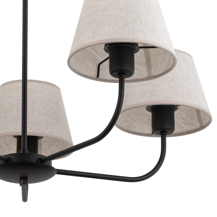 CHICAGO LINEN Lampa wisząca 5 3989 TK Lighting Czarny Len