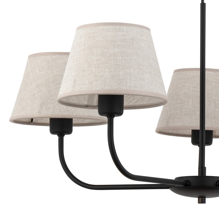 CHICAGO LINEN Lampa wisząca 5 3989 TK Lighting Czarny Len