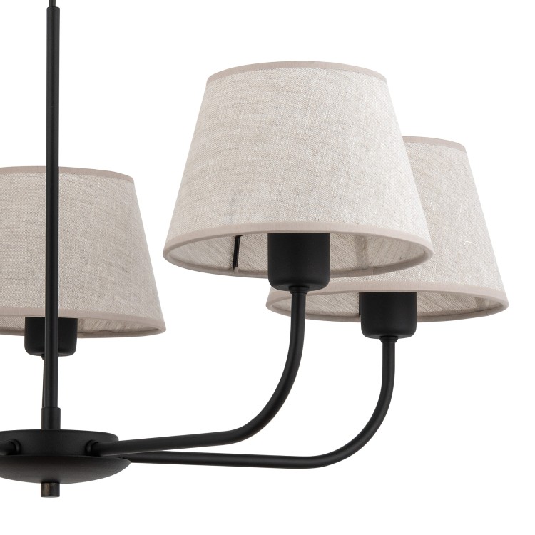 CHICAGO LINEN Lampa wisząca 5 3989 TK Lighting Czarny Len