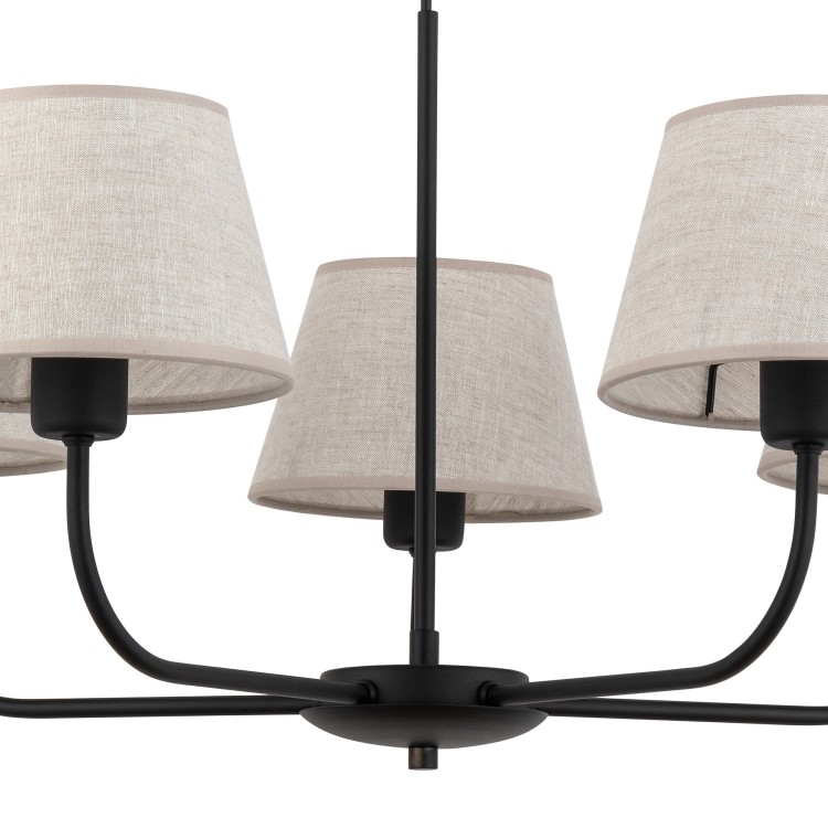 CHICAGO LINEN Lampa wisząca 5 3989 TK Lighting Czarny Len