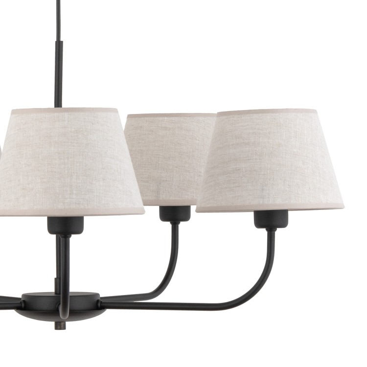 CHICAGO LINEN Lampa wisząca 5 3989 TK Lighting Czarny Len