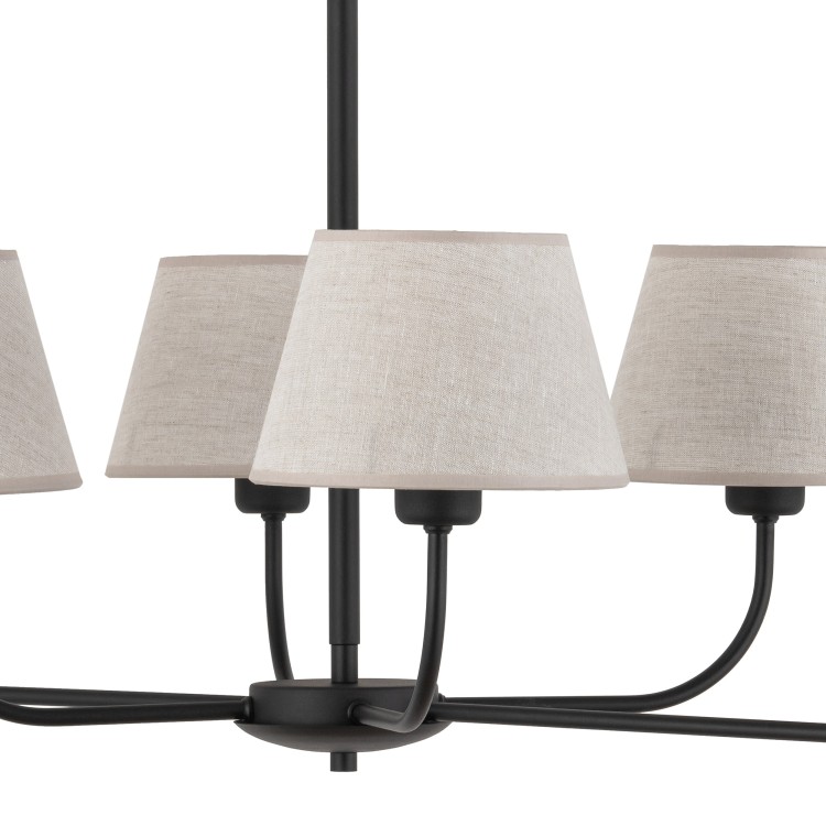 CHICAGO LINEN Lampa sufitowa 6 3999 TK Lighting Czarny Len