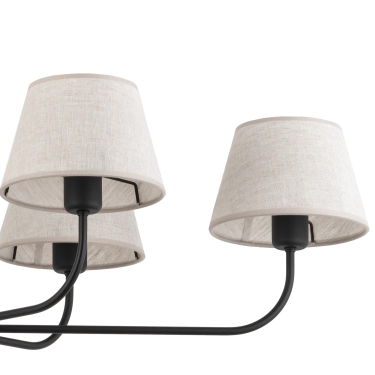 CHICAGO LINEN Lampa sufitowa 6 3999 TK Lighting Czarny Len