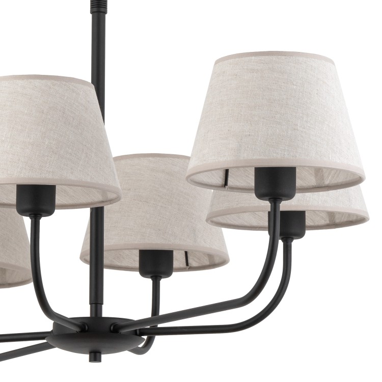CHICAGO LINEN Lampa sufitowa 6 3999 TK Lighting Czarny Len