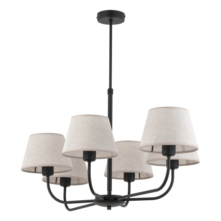 CHICAGO LINEN Lampa sufitowa 6 3999 TK Lighting Czarny Len