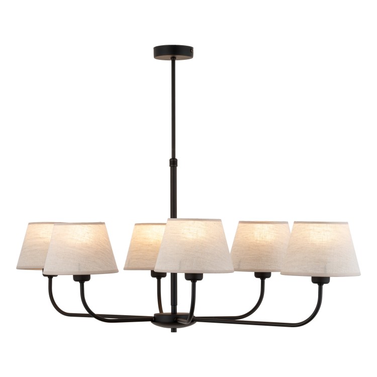 CHICAGO LINEN Lampa sufitowa 6 3999 TK Lighting Czarny Len