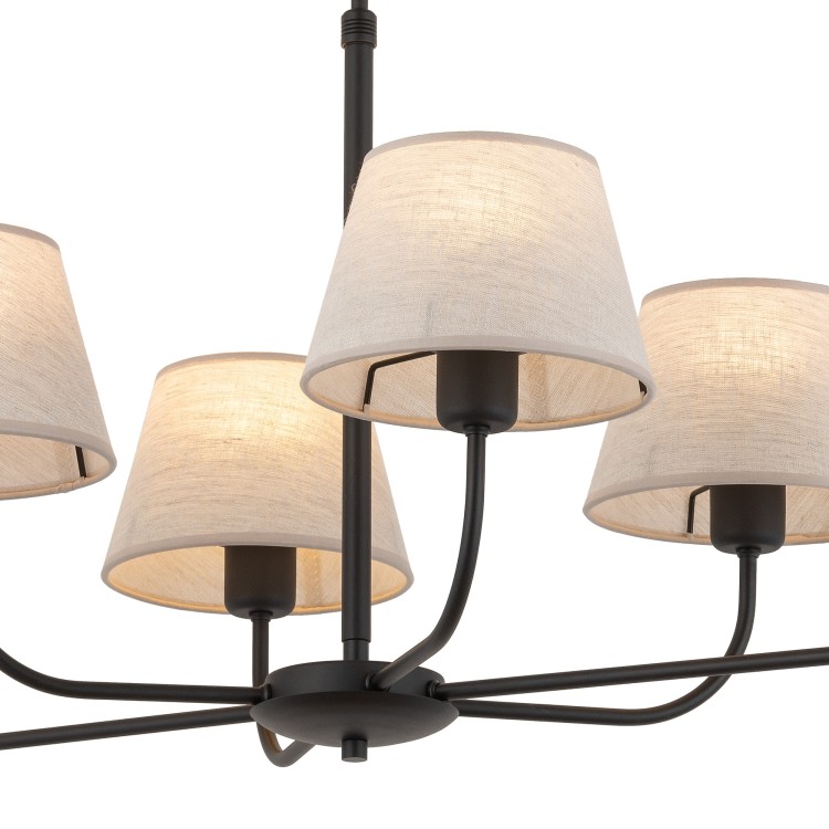 CHICAGO LINEN Lampa sufitowa 6 3999 TK Lighting Czarny Len