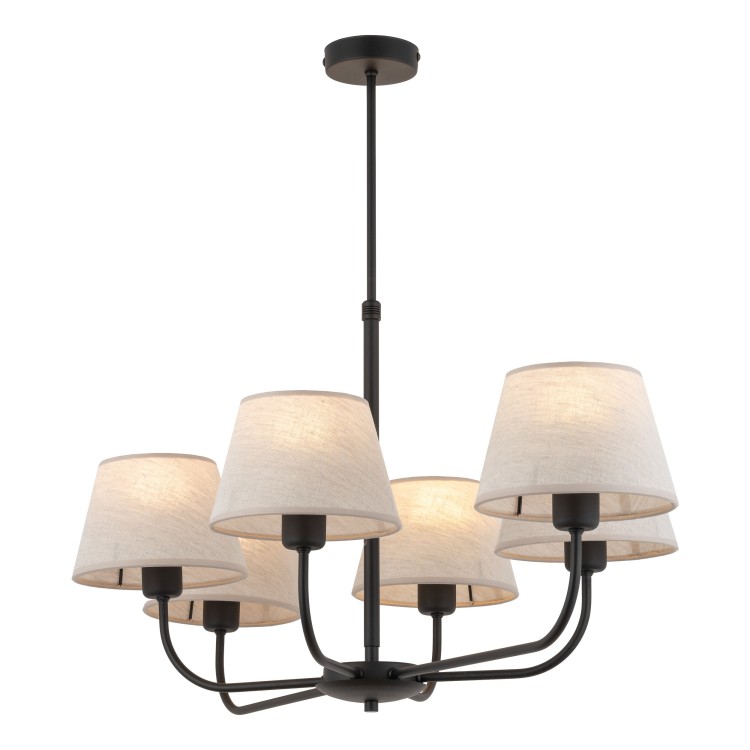 CHICAGO LINEN Lampa sufitowa 6 3999 TK Lighting Czarny Len