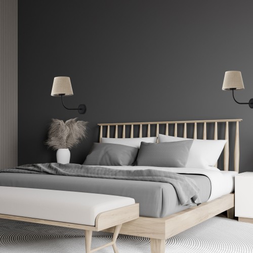 CHICAGO LINEN Kinkiet 1 4186 TK Lighting Czarny Len