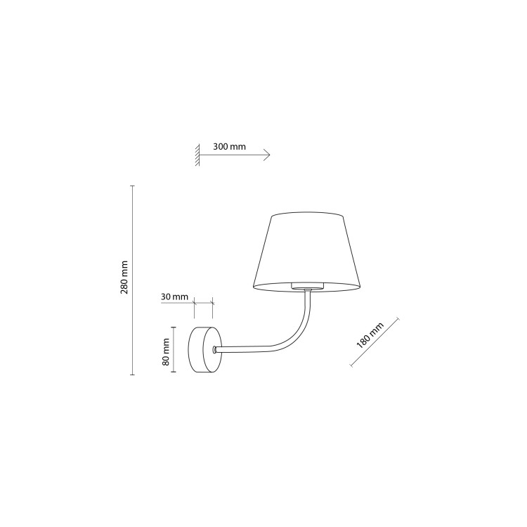 CHICAGO LINEN Kinkiet 1 4186 TK Lighting Czarny Len