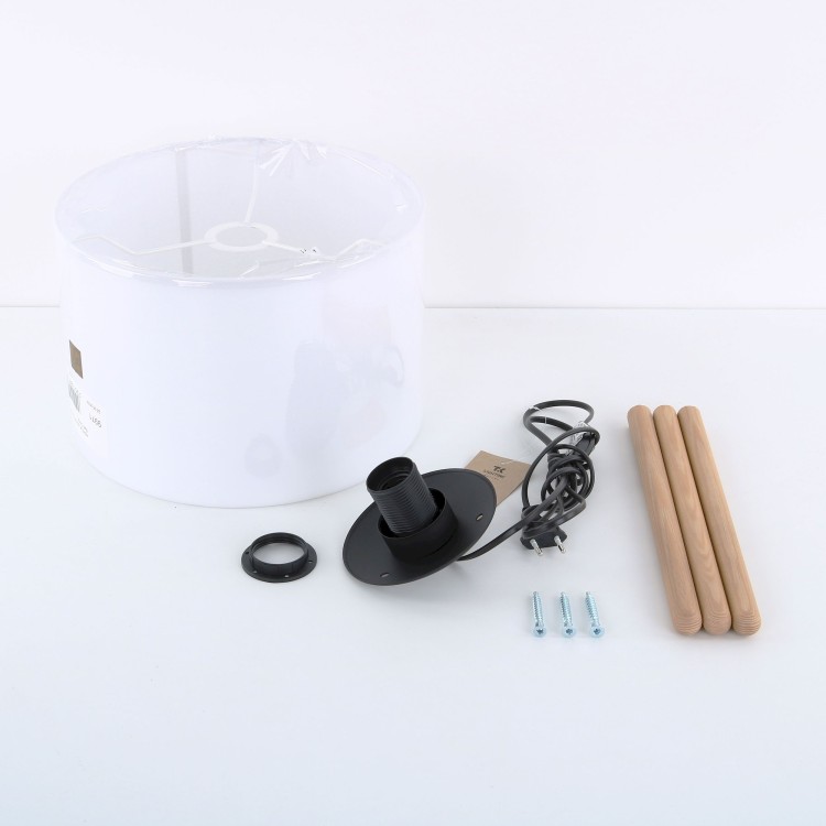 TOKYO WHITE Lampka nocna 1 SOSNA POSTARZANA 5290 TK Lighting Sosna, Czarny Biały