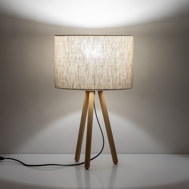 TOKYO NATURE Lampka nocna 1 SOSNA POSTARZANA 5291 TK Lighting Sosna, Czarny Len