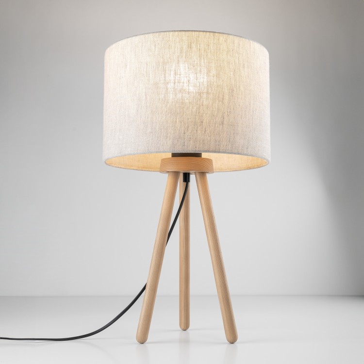 TOKYO NATURE Lampka nocna 1 SOSNA POSTARZANA 5291 TK Lighting Sosna, Czarny Len