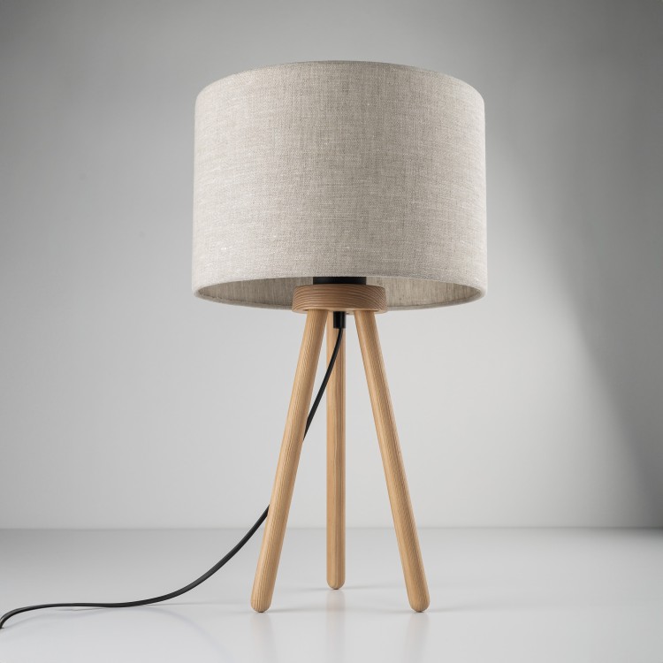 TOKYO NATURE Lampka nocna 1 SOSNA POSTARZANA 5291 TK Lighting Sosna, Czarny Len